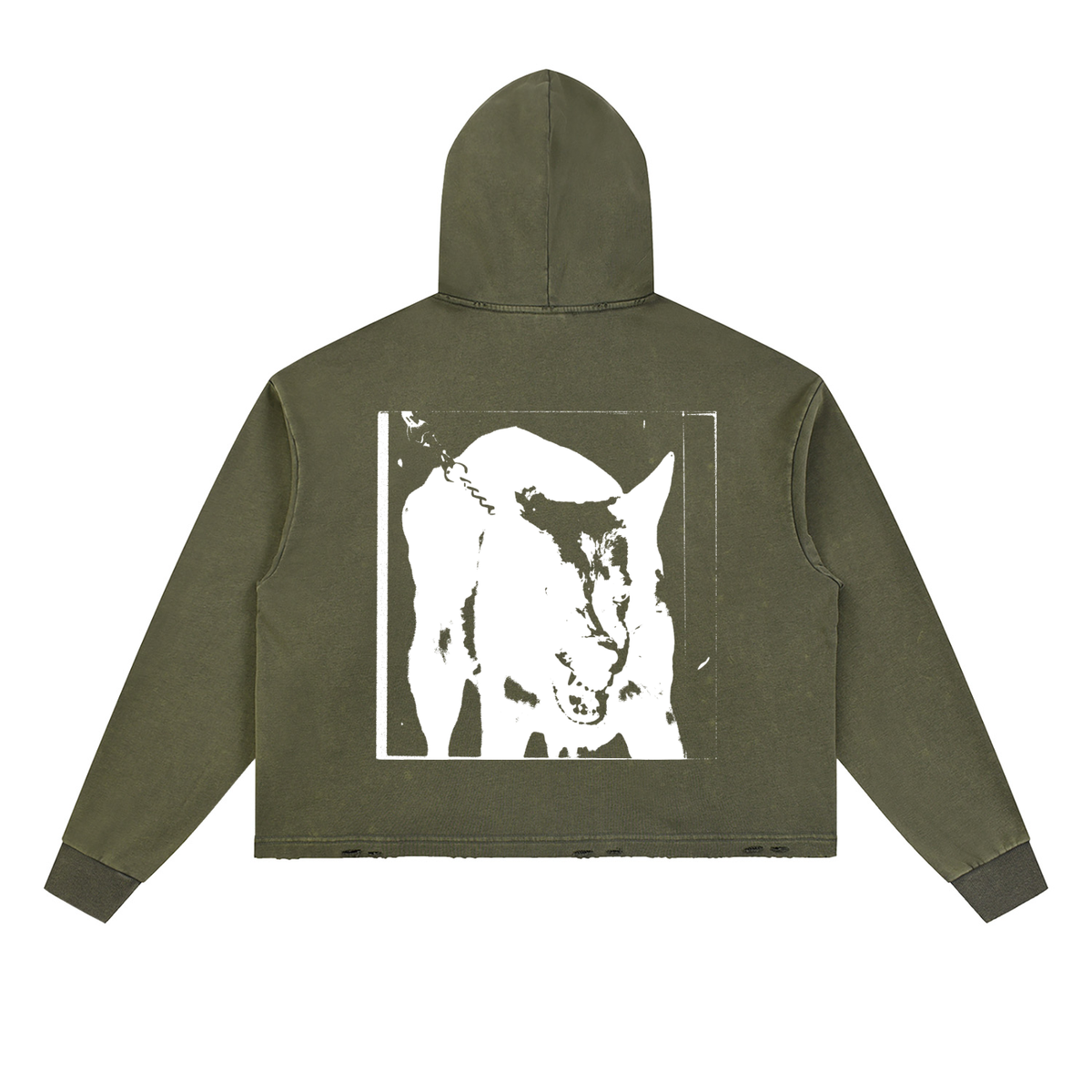 MUZZLE Frayed-Hem Hoodie
