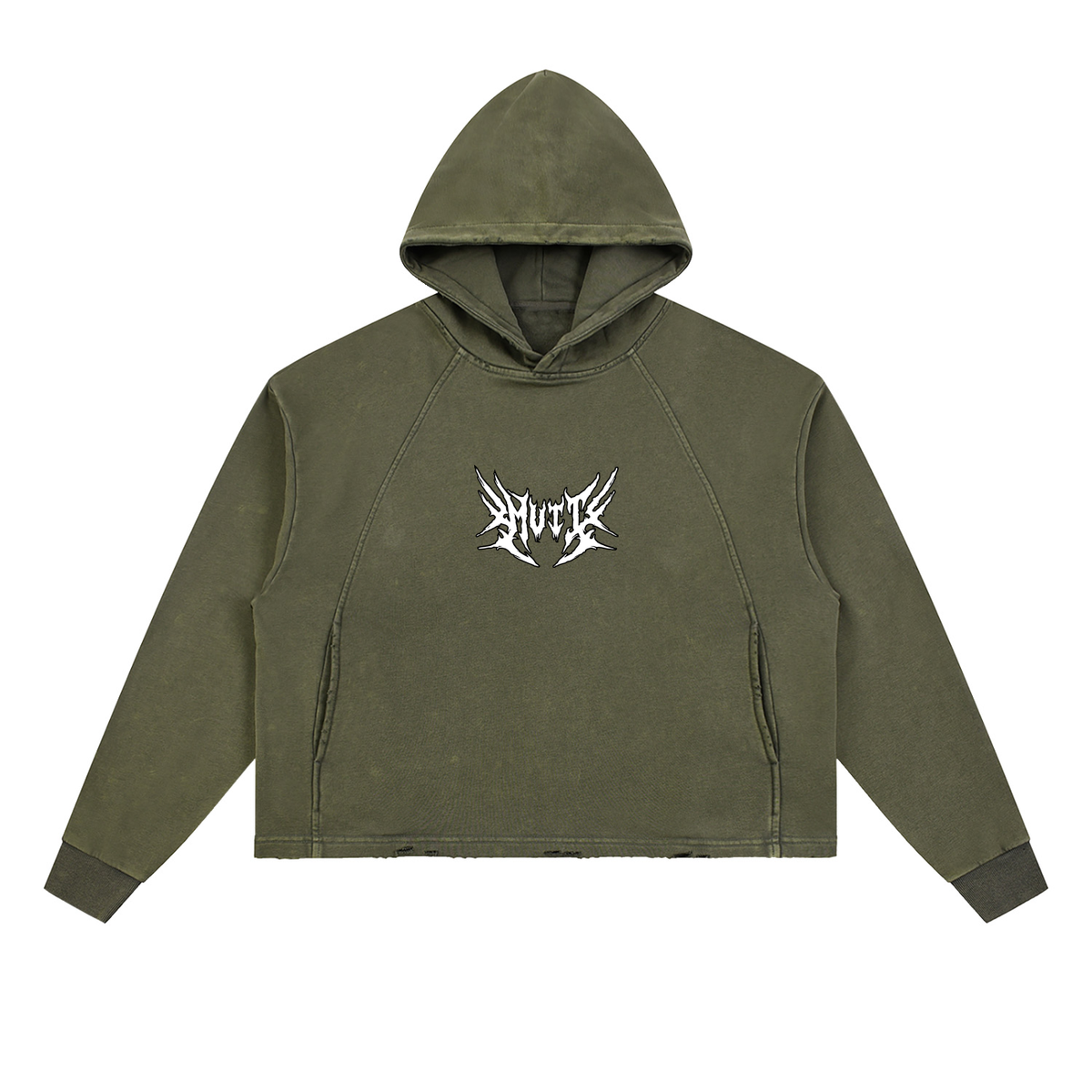 MUZZLE Frayed-Hem Hoodie
