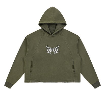 MUZZLE Frayed-Hem Hoodie